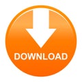 Vector download round orange button with arrow