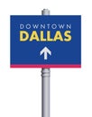 Downtown Dallas road sign Royalty Free Stock Photo