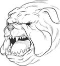 Sketch Angry Bulldog Head Barking Doodle Illustration Vector Drawing Royalty Free Stock Photo