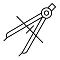 Vector illustration of drawing compass. Flat outline illustration. EPS 10