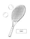 Vector illustration of drawing Tennis Set Royalty Free Stock Photo