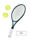 Vector illustration of drawing Tennis Set Royalty Free Stock Photo