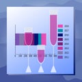 Consumption of drinks chart and full wineglasses. Royalty Free Stock Photo