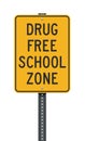 Drug Free School Zone sign Royalty Free Stock Photo