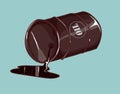 Vector Illustration of a Drum with spilled oil