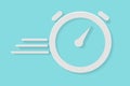 Illustration for Duration or Deadline / Dateline or Fast Processing, Icon of Stop Watch, paper cut style