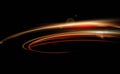 Vector illustration of dynamic lights in dark background. High speed in night time abstraction. Car light trails motion Royalty Free Stock Photo