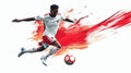 Dynamic Soccer Player Illustration in Action Ve