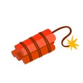 Vector illustration of a dynamite bomb explosion, cartoon detonate a dynamite bomb. Wild west series in flat style. Red bombs