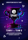 Vector Illustration E Sport Game Poster With Trophy