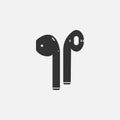 Vector illustration of earphone icon