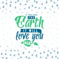 Vector illustration of Earth day greeting text card on seamless pattern