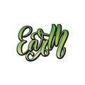 Vector illustration of Earth day lettering. Greetings postcard, card, invitation, poster, banner template. Royalty Free Stock Photo