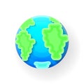 Vector illustration of earth globe. A blue planet with clouds Royalty Free Stock Photo