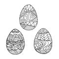 Vector illustration. Easter Eggs. Coloring. Doodle style.