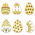 Vector illustration - easter eggs. Made of yellow daffodils, bright spring flowers. Isolated. EPS file For the design of Royalty Free Stock Photo