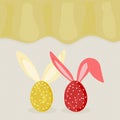 Vector illustration of Easter eggs with rabbit ears. Royalty Free Stock Photo