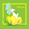 Vector illustration for Easter holiday with a cute rabbit Royalty Free Stock Photo