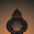 Vector illustration of eastern lanterns.Arab fanous or vintage fanoos, antique glowing lamp with candle or hanging muslim light fo