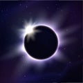 Vector illustration of eclipse and light rays Royalty Free Stock Photo