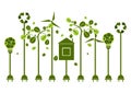 Eco friendly. Ecology green energy concept with Recycle symbol a Royalty Free Stock Photo