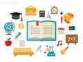 Vector illustration of education concept, flat style Royalty Free Stock Photo