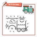 dot to dot puzzle with doodle train Royalty Free Stock Photo