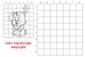 Copy grid picture easter bunny