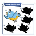 Shadow matching game with cartoon bird