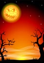 Eerie halloween night background with a full moon Royalty Free Stock Photo