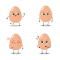 Vector illustration of egg character with cute expression