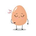 Vector illustration of egg character with cute expression, sad, upset, angry