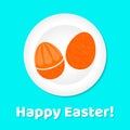 Vector illustration. egg. happy Easter. orange.