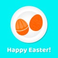 Vector illustration. egg. happy Easter. orange. Royalty Free Stock Photo
