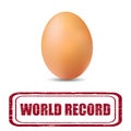 Vector illustration Egg New World record Brown Egg Success Royalty Free Stock Photo