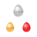 Illustration of egg kitchen timers isolated background