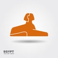 Vector illustration Egyptian sphinx. Flat stylized icon