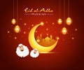 Vector Illustration of Eid al-Adha the celebration of Islamic Community Festival. Royalty Free Stock Photo