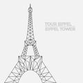 Vector illustration of Eiffel tower in polygonal style