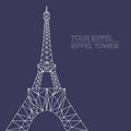 Vector illustration of Eiffel tower in polygonal style