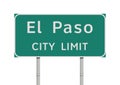 El Paso City Limit road sign