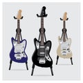 Vector Illustration Electric Guitar set with Stand Royalty Free Stock Photo