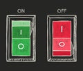 Vector illustration of an electric switch. Hand drawn doodle style