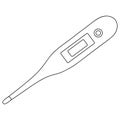 Electronic thermometer. Sketch. A place to indicate the degree on the display. Vector illustration. Outline. Isolated.