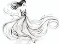 Vector illustration of Elegance women in hand-drawn style
