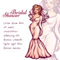 Vector illustration of elegant bride for Bridal