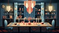 vector illustration of an elegant kitchen with an art deco-inspired design Royalty Free Stock Photo