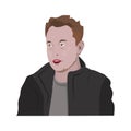 A Vector Illustration Of Elon Musk on white background Royalty Free Stock Photo
