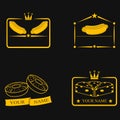 Vector Illustration Of Emblem of Logo Food, Sausage, Donut, Cheese