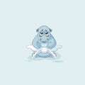 Vector Illustration Emoji character cartoon ballerina Hippopotamus is embarrassed and shy Royalty Free Stock Photo